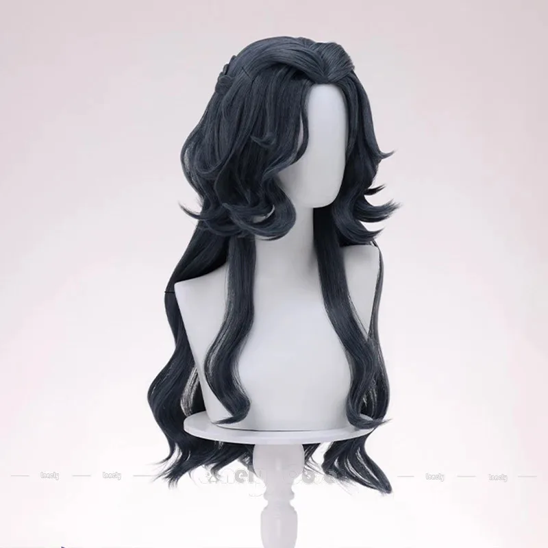 Lili 123Identity V علم النفس شعر مستعار تأثيري حلم الأبدي Ada Mesmer طويل قوي الأزرق متموج خصلات الشعر المستعار للنساء الفتيات حفلة H