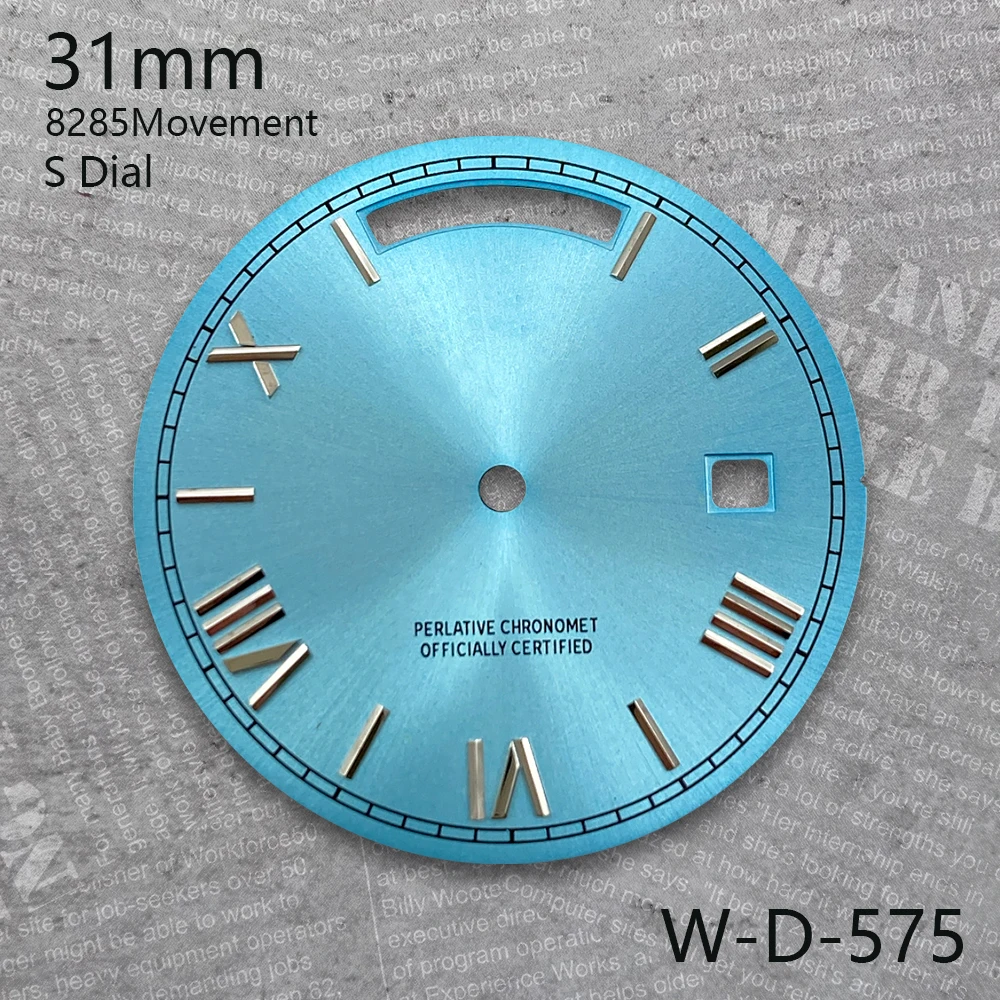 31mm Rome S Logo Day And Date Dial Suitable For 8285 Movement Sunburst High Quality Watch Modification Accessories