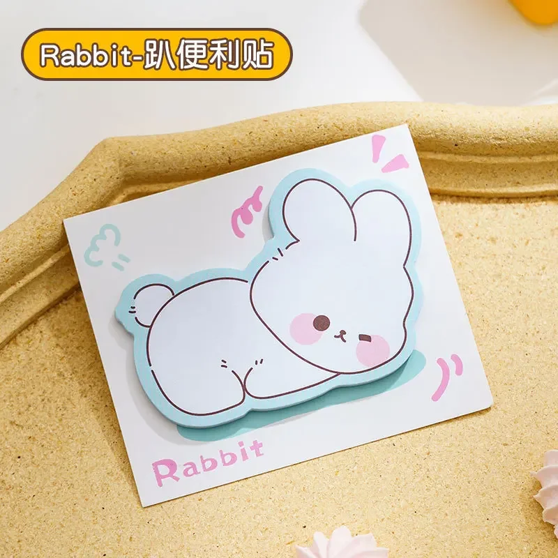 4/8set Cute Animal Sticky Notes Cute Cartoon Memo Pad Ins Kawaii Stationery Posted Tabs Its Memo Message Paper School Supplies