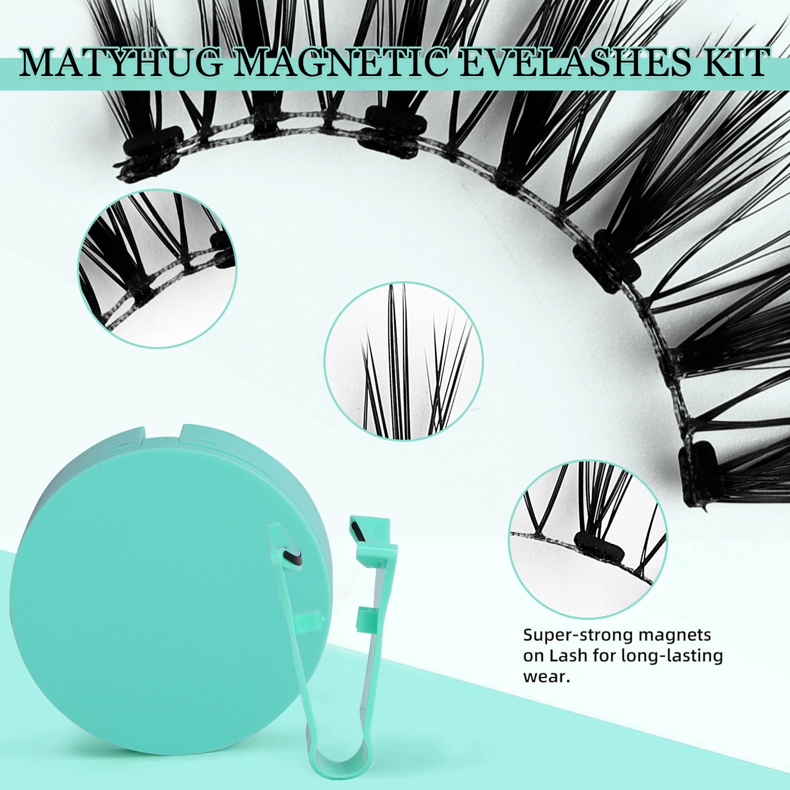 Cílios postiços magnéticos reutilizáveis, sem cola, ondulação de volume, cílios postiços para beleza, cosplay, maquiagem diy