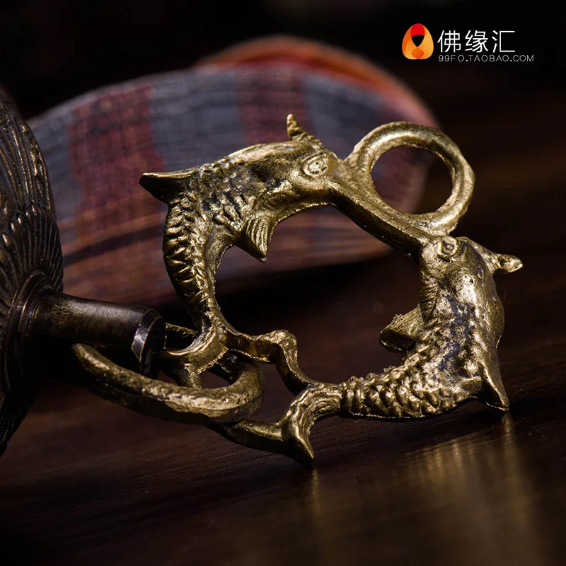 Nepalese Handcrafted Bronze Vajra Bell, Buddhist Temple Chanting Bell, Bird-Chasing Bell, with a Beautiful and Pleasant Sound W