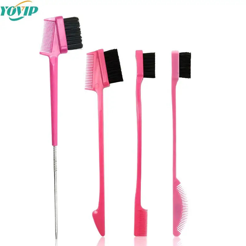 2 In1 Multifunction Hair Edge Brush Double-headed Brow Brush Professional Hair Comb Eyebrow Brushes Cosmetic Tool