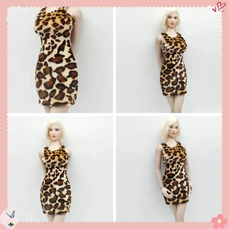 فستان بدون أكمام بمقياس 1/6 جندي أنثى مثير قصير بطبعة الفهد نموذج فستان لـ 12 بوصة لعبة إكسسوار لدمية شخصيات الحركة