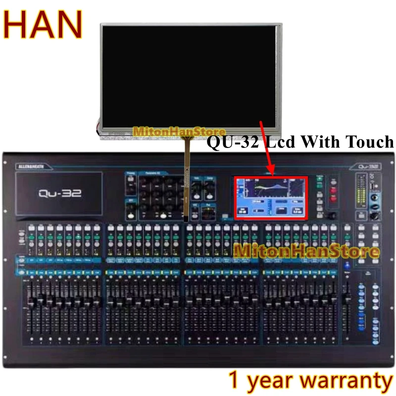 New  For Allen&heath Qu32 QU-32 QU16 QU-16 QU24 QU-24 LCD Display Panel Touch Panle Screen