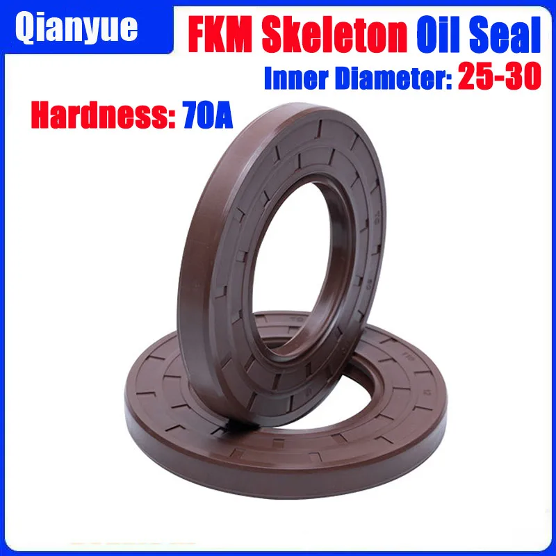 FKM Skeleton Oil Seal 25-30mm – Heat/Water/Oil Resistant Seal for Water Drilling, Pumps, Compressors & Chemical Equipment