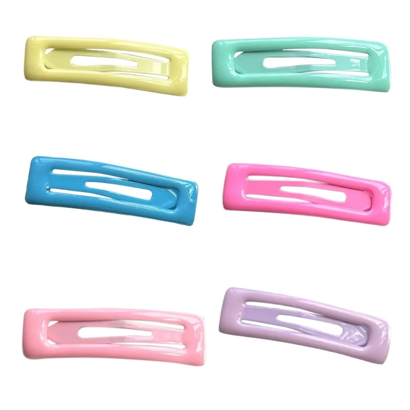 Ins Candy Color Hairpin for Woman Sweet Charm Rectangle Hair Clip Aesthetics Y2k Hair Accessories