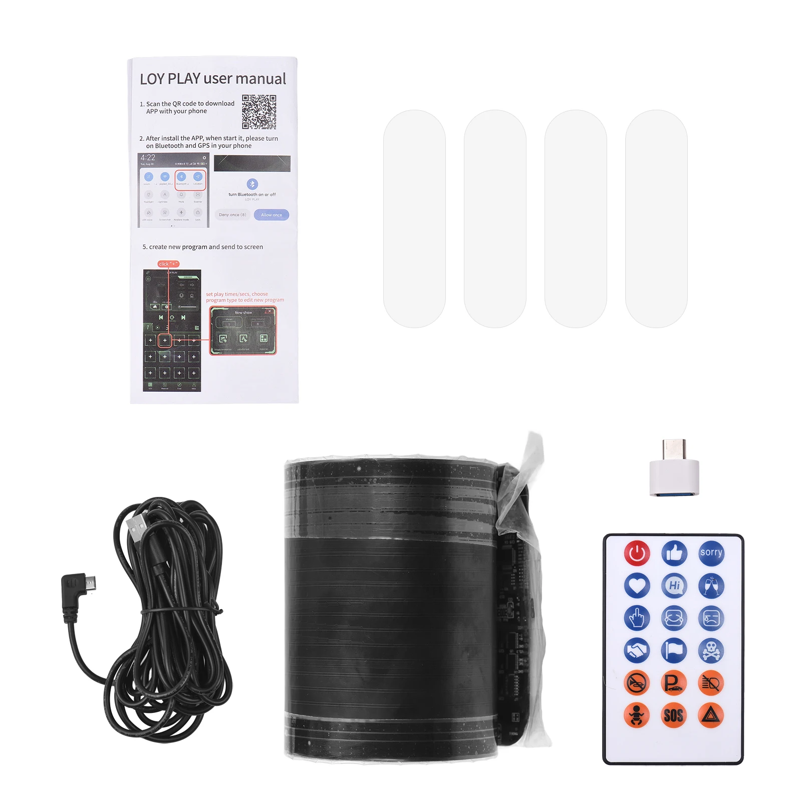 DIY Eyes Light for Windshield with Remote and APP Control BT Connect Programmable Colorful Led Eyes for Car Truck Party Soft