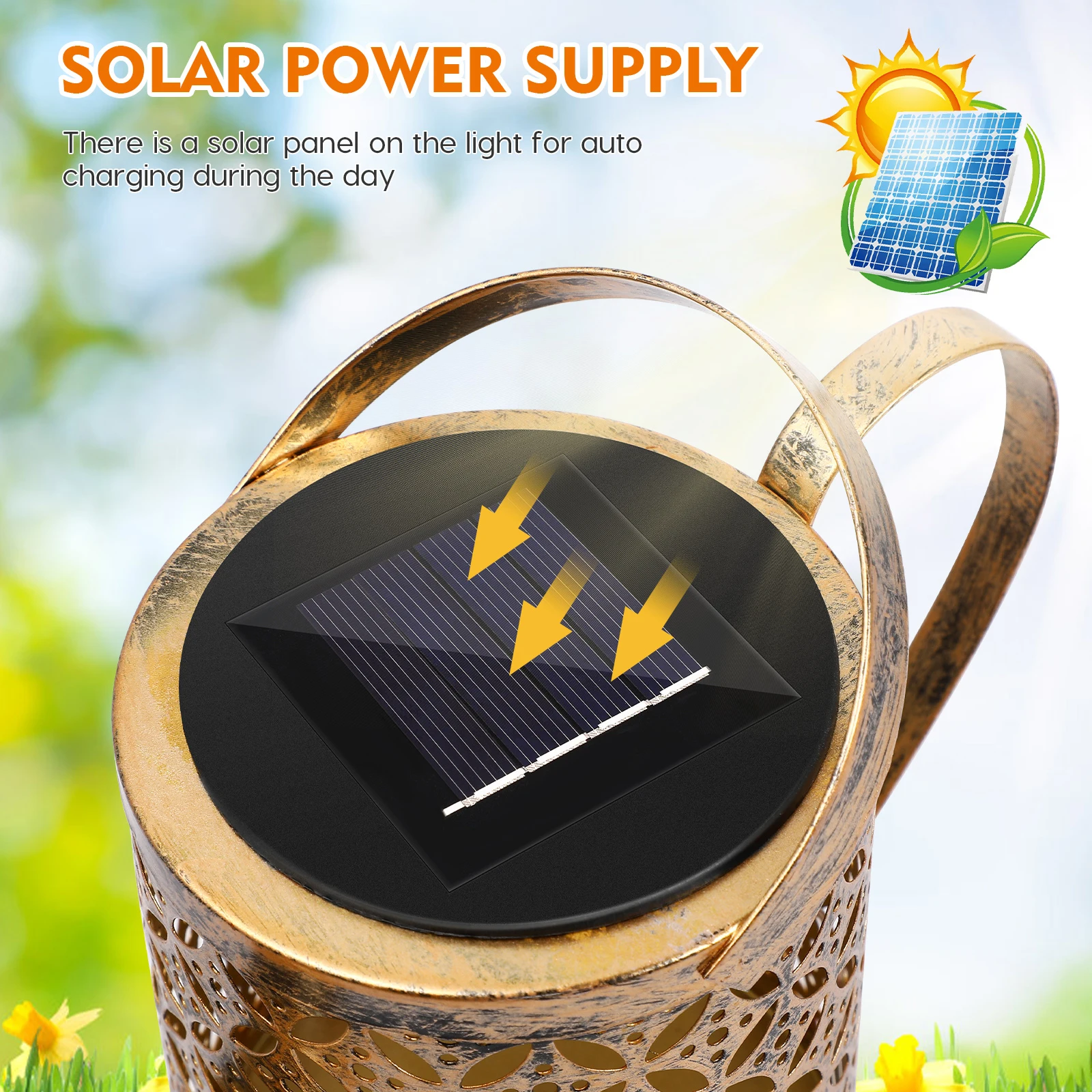 

Decorative Solar Kettle Light Lights Hollow Out Kettle Lawn Iron Craft for Gardens Driveways Outdoor Space