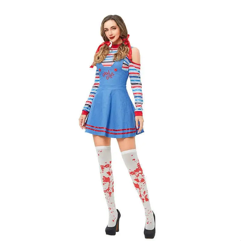Halloween Little Ugly Girl Costume Adult Women's Fashionable Outfit Chinese Manufacturer No Brand Registered Trademark