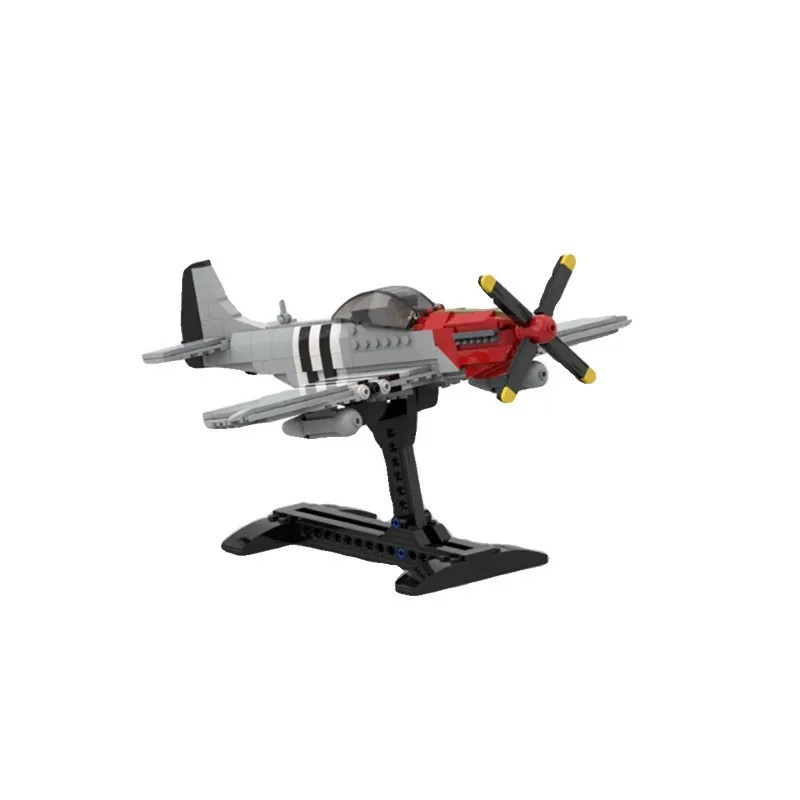 DIY WW2 Military Fighter Series USA P-51 Aircraft Building Block Model Collection Experts High Difficulty educational Brick Toys