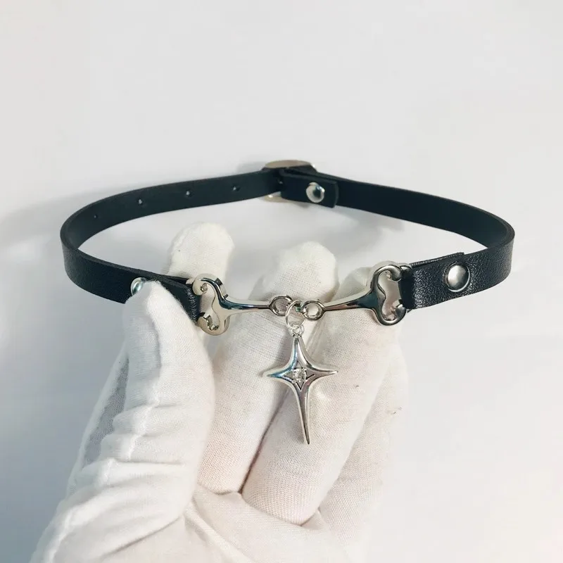 2025 Punk Y2K Charm Grunge colgante de cuero PU gargantilla Sexy collares Vintage para mujeres Spice Girls accesorios de joyería gótica regalo