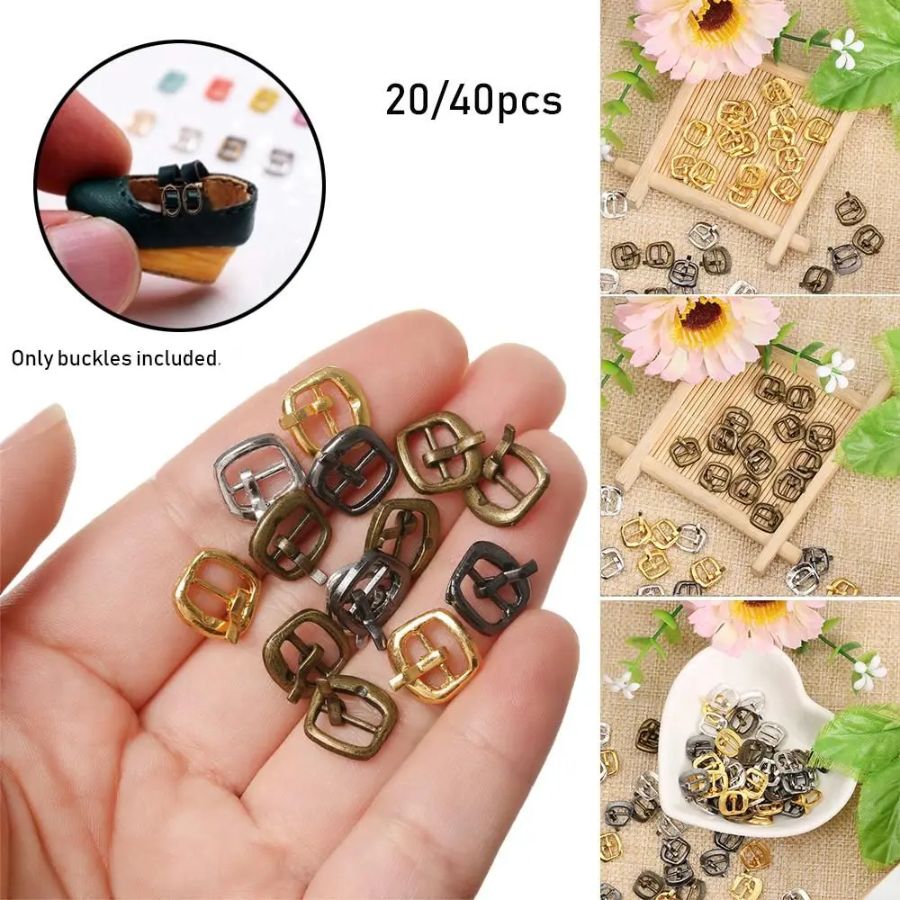 20/40pcs 7mm Stuffed Toys Mini Ultra-small Doll Bags Accessories Tri-glide Buckle Belt Buttons Diy Dolls Buckles