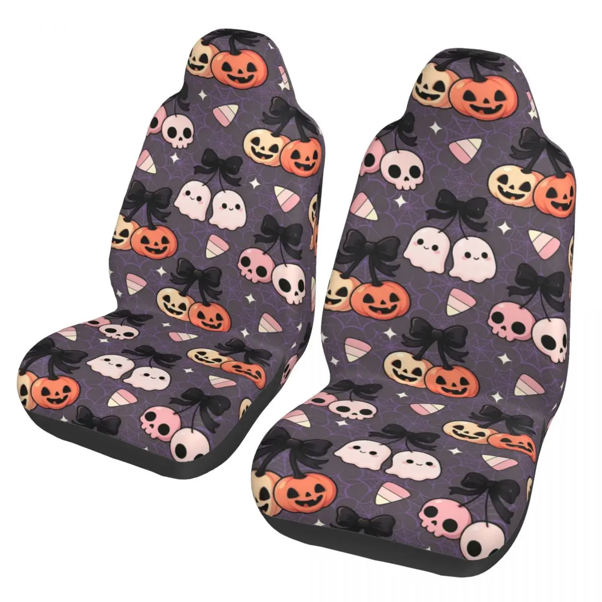 Halloween Bundle Cute Ghosts Pumpkin Universal Car Seat Cover Auto Interior Women Auto Seat Cover Fabric Hunting