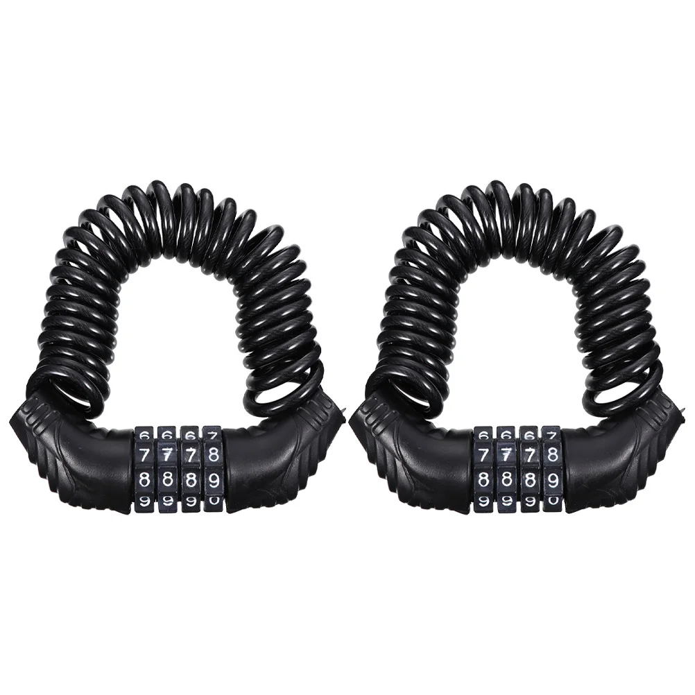 

2 Pcs Bike Lock Waterproof Wire CableHelmet Lock Portable Anti Theft Bicycles Password Secure Durable Extendable