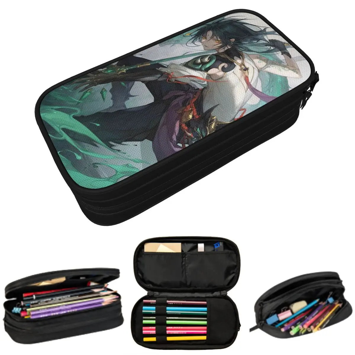 

Game Genshin Impact Xiao Anime Pencil Case for Boy Girl School Pen Box Pencil Bag Stationery Supplies Pen Holder Bag