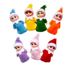 Christmas Elf Doll Mini Christmas Doll Ornament Simulation Vinyl Doll Holiday Party Christmas Children's Gift