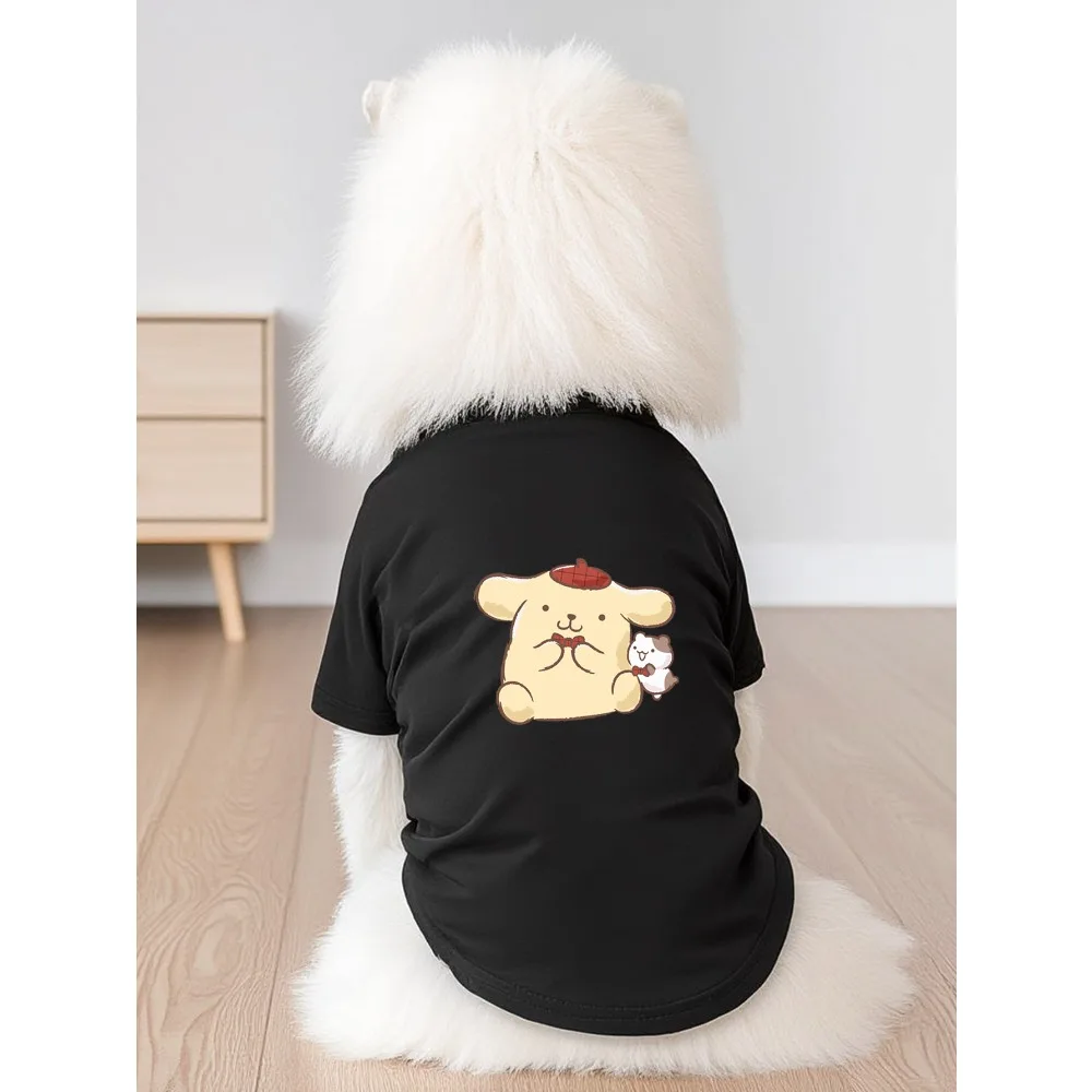 1 pet cartoon printed T-shirt,suitable for cats and dogs to wear indoors and outdoors,Christmas gift,mom's favorite first choice