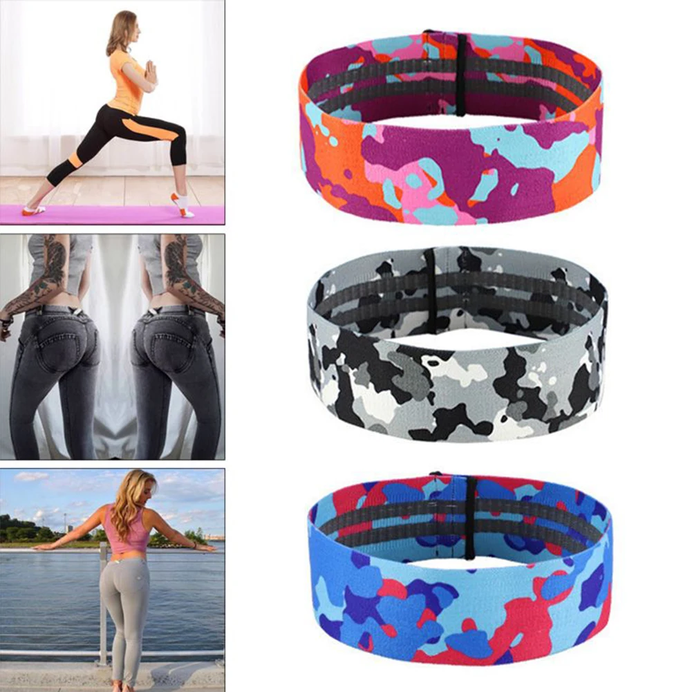 

Comfortable Camouflage Hip Ring Unisex Latex Silk Yoga Rally Belt Fitness Squat Hips Exercise Resistance Band