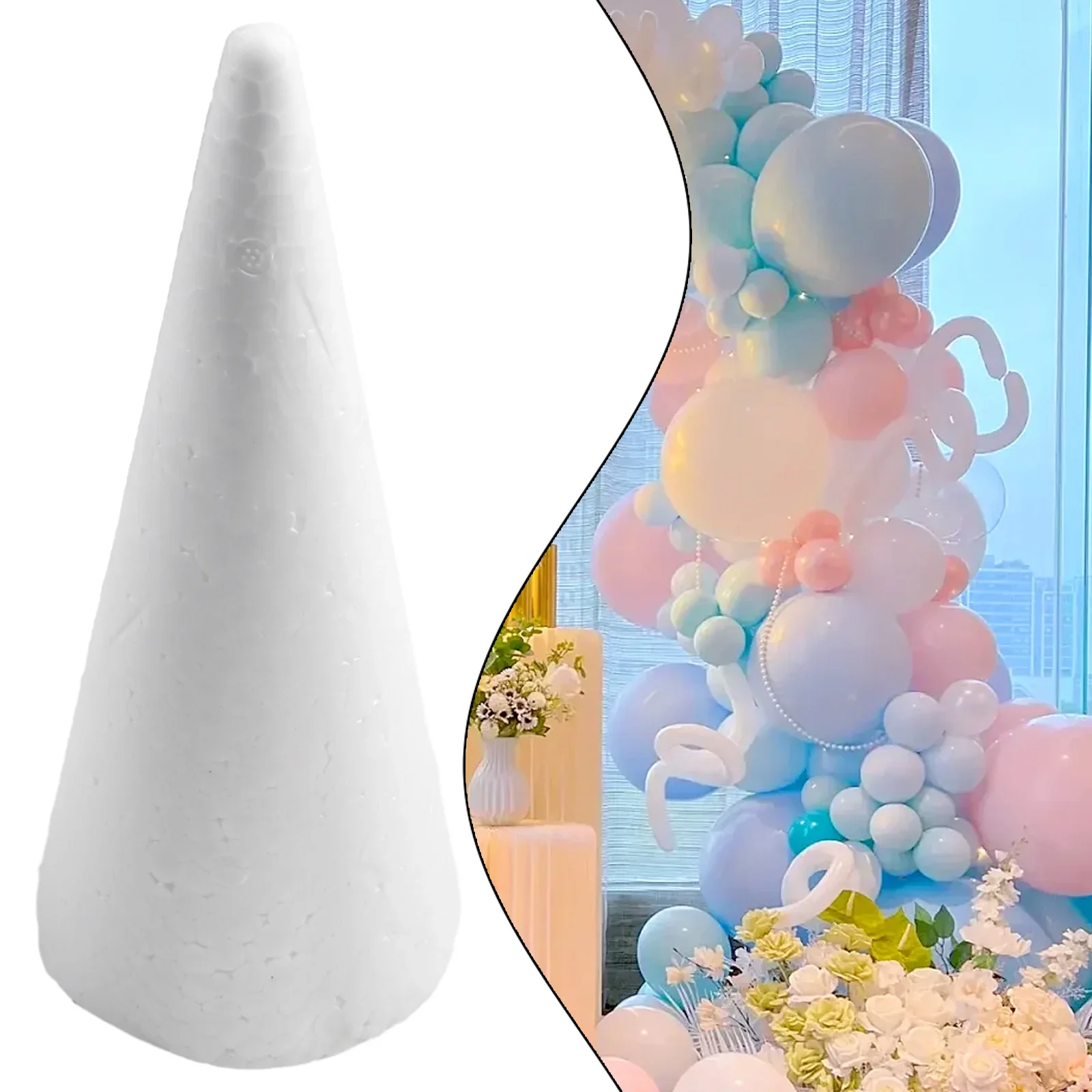 1 Set White Solid DIY Cone Children Handmade Craft Polystyrene Foam Tip Cone For Home Craft Christmass Water Table