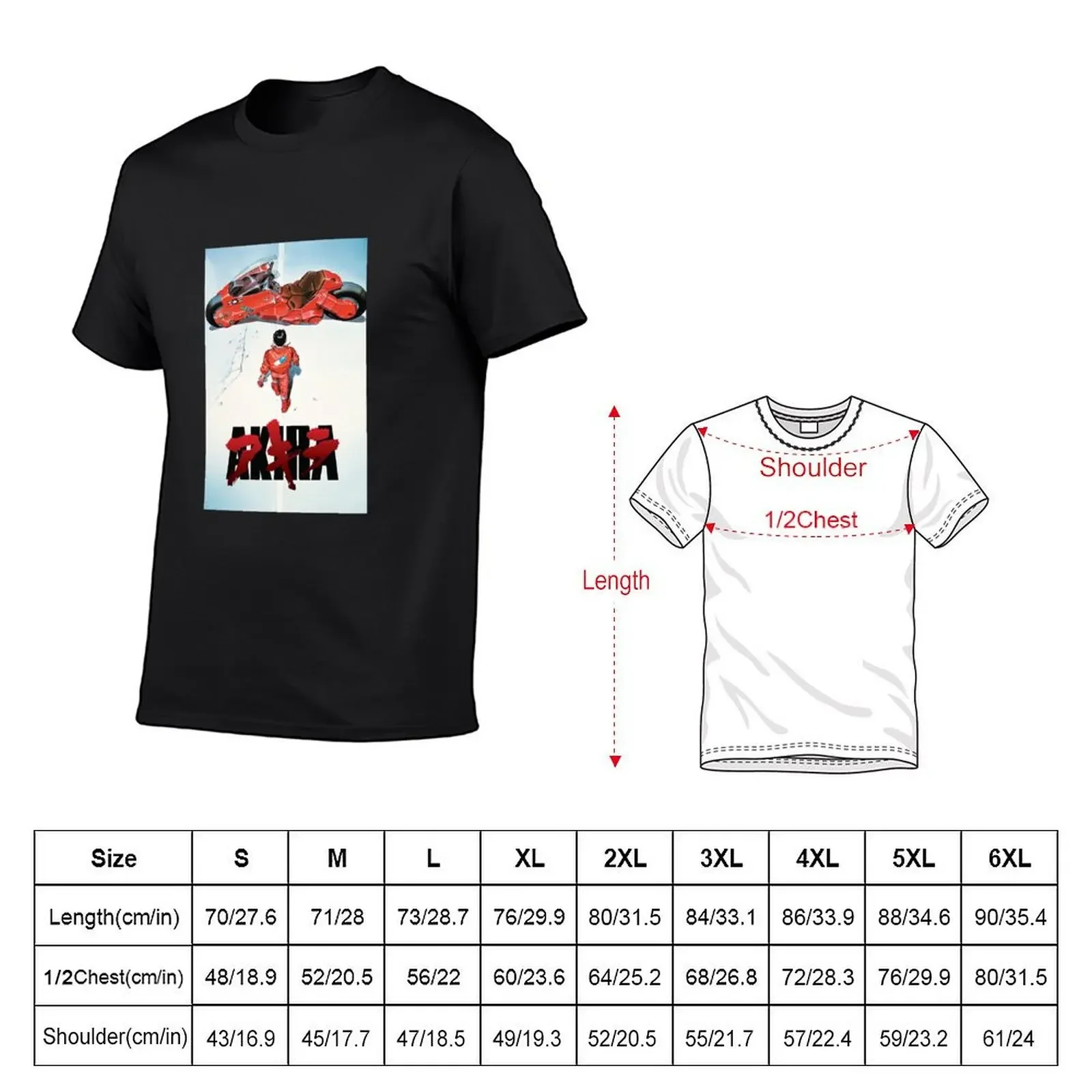 Akira Movie Poster T-Shirt street wear designer shirts vintage graphic tee shirts graphic cotton t shirt men