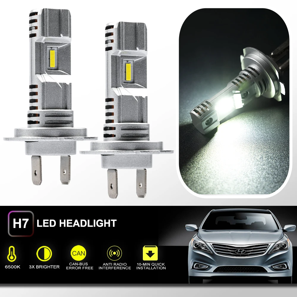 

Подходит для Hyundai Azera 2006-2016 Canbus светодиодный H7 1:1 модернизированные лампы фар дальнего света H7 ближнего света фар