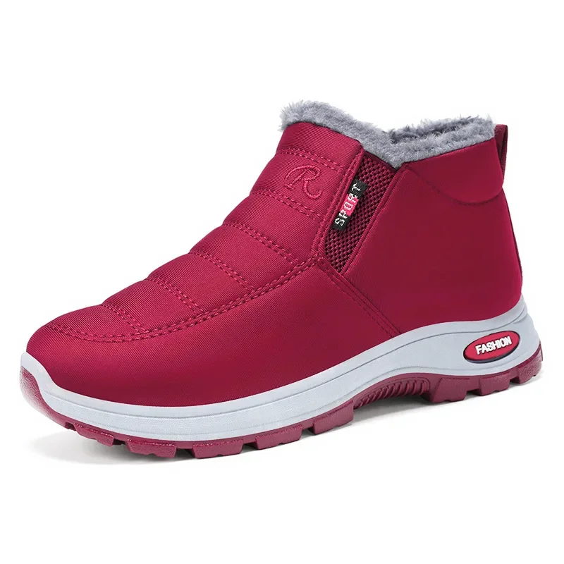 Wasserdichte Winterstiefel für Damen 2025 Neue Plüsch-Schneestiefel Damen-Knöchelstiefel Warme Schwarze Paar-Baumwoll-Plateauschuhe – Detail 13