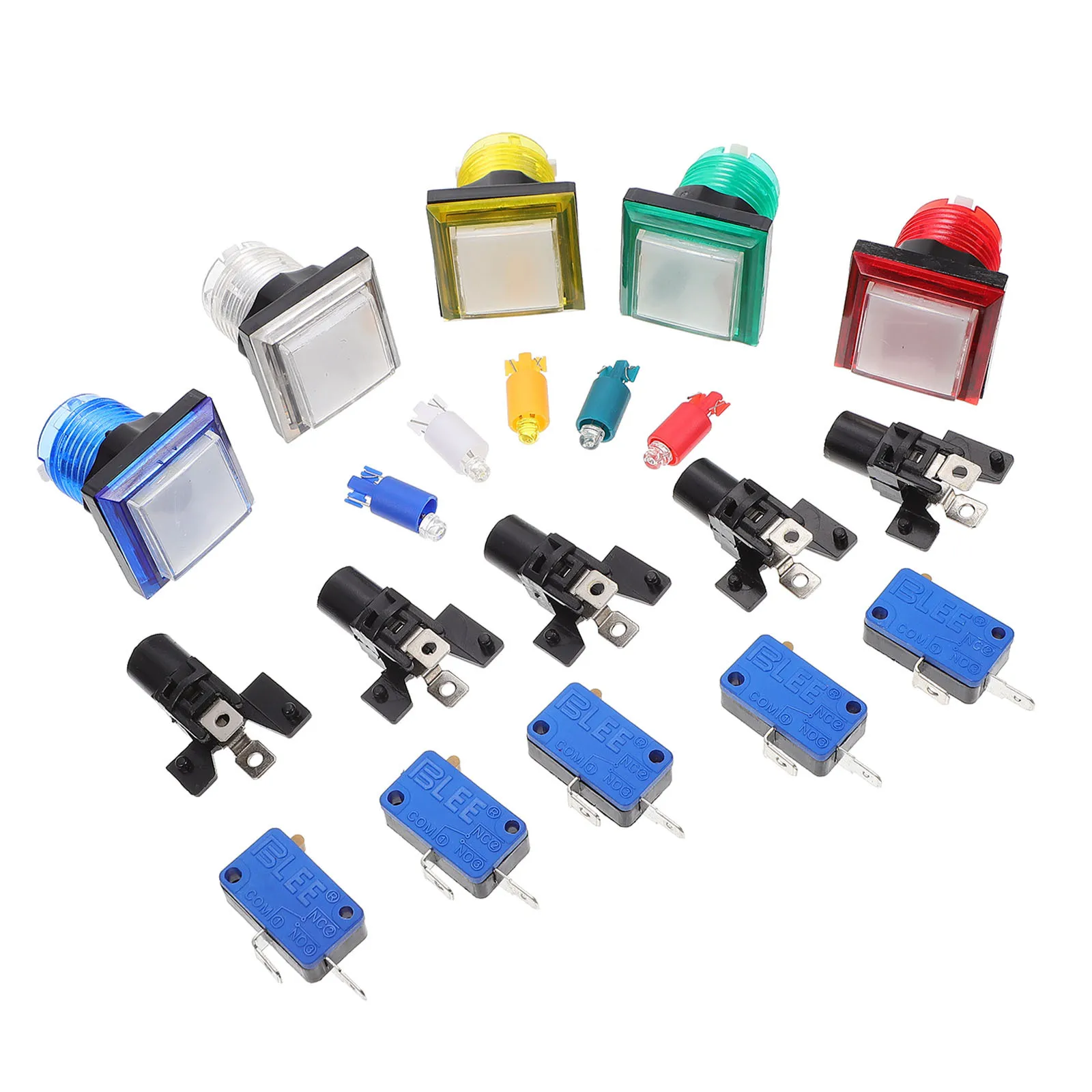 

5Pcs Arcade Button Game Machine Switch Plastic Rectangular Push Button Household Game Machine Supply Arcade Accessory