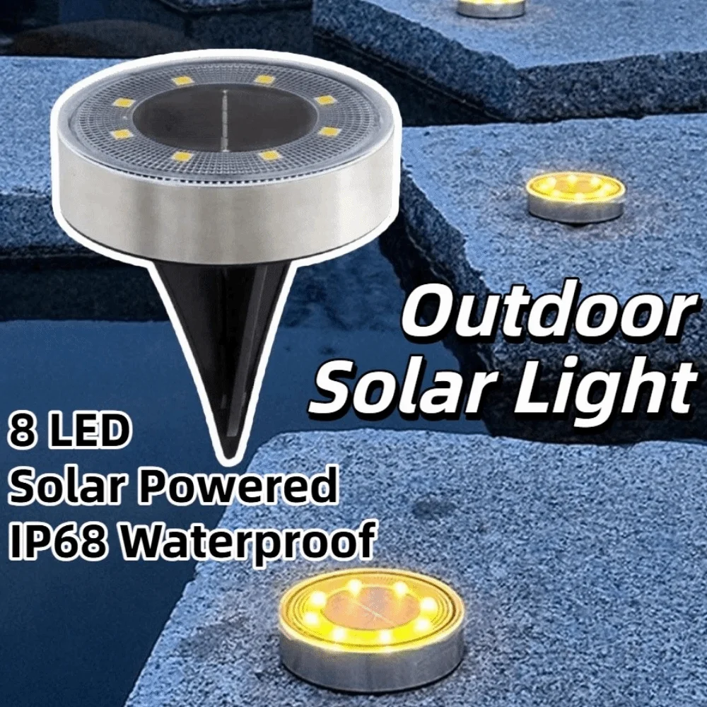 

8 LED Outdoor Solar Light IP68 Waterproof Solar Powered Buried Garden Light Auto on/Off LED Lighting Solar Underground Light