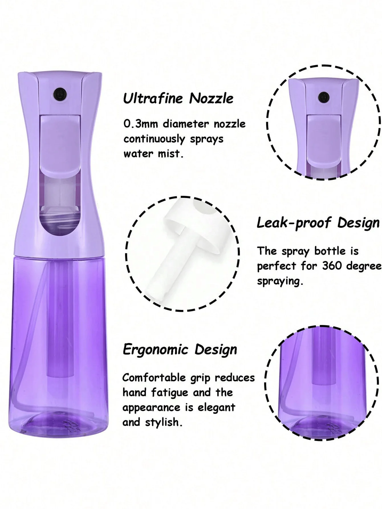 4Pcs Slick Back Hair Brush Set with Spray Bottle, Edge Brush, Rat Tail Comb & Teasing Brush, Hair Styling Tools for Smoothing Ba 6