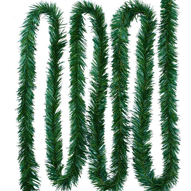 Artificial Pine Needle Garland, Rattan, PVC Greenery Plant, Christmas Garland, Wedding Party Decoration, 5.5m