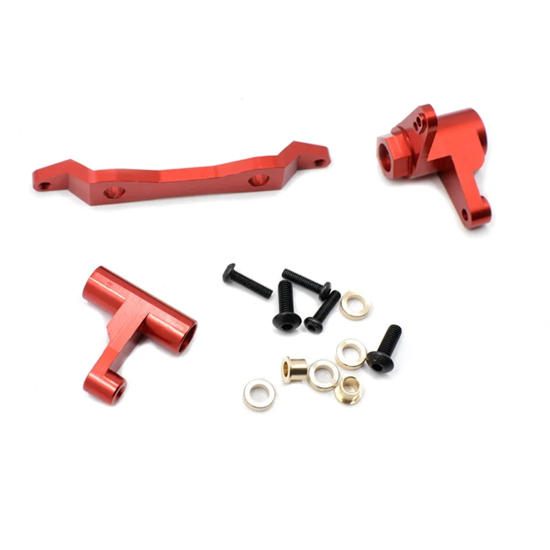 Metal Steering Components Steering  embly for 1/6 Shredder RC Truck Upgrades Parts,Red