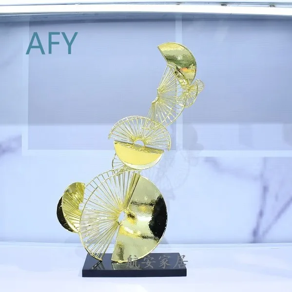 Modern Minimalist Marble Abstract Metal Sculpture for Home Decor Living Room Office Lobby Villa Tabletop Art Decoration