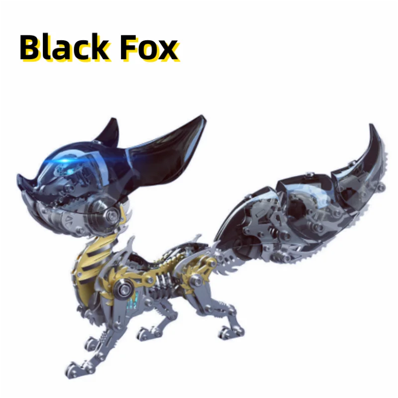 

3D Metal Puzzles Mechanical Linglong Fox Mozi Metal Model Kits Steampunk Black Fox Assemble Toy for Children Adults (339PCS)