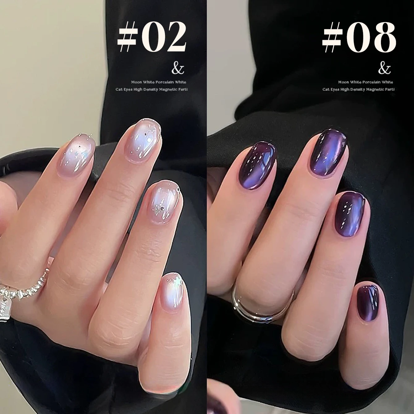 MN 1-9pcs 12Ml Nail Art Purple Cat's Eye Gel Nail Polish Fire 9 colors Cat's Eye Series Grape Purple Nails For Nails And Toe