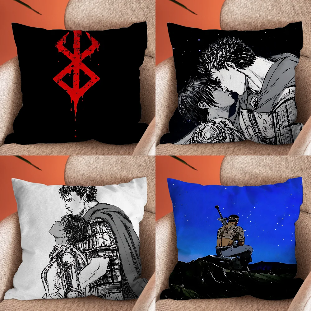 Comic B-Berserk Guts Casca Pillow Case Soft Cushion Cases for Farmhouse Sofa Decor Home Decorations and Protector Pillow Case