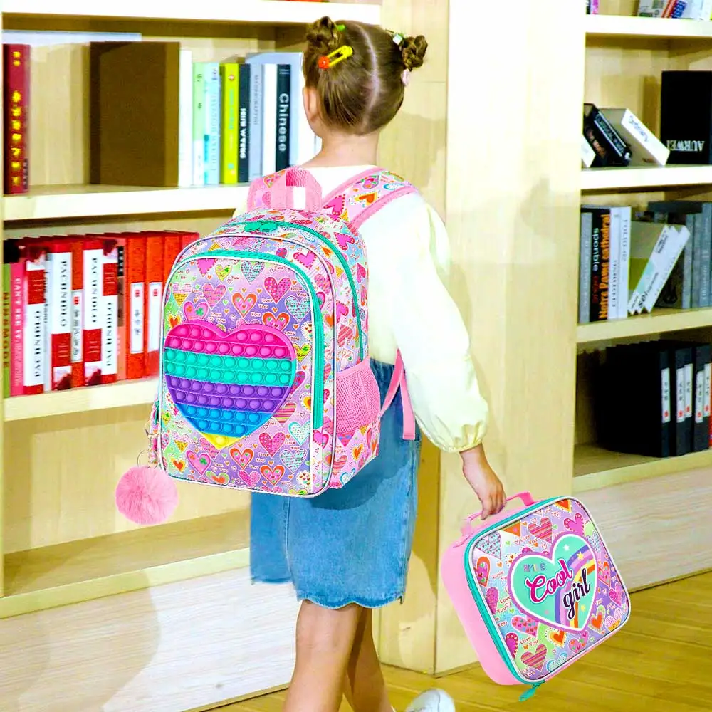 

Набор из 3 рюкзаков для девочек и мальчиков, 16-дюймовый детский рюкзак с ланч-боксом, водонепроницаемая школьная сумка для начальной школы и дошкольников