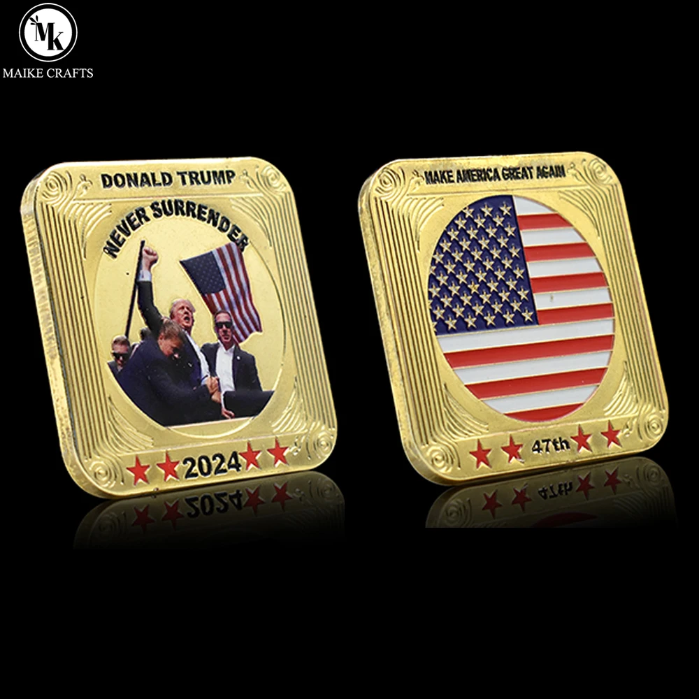 2024 ABD Başkanı Donald Trump Suikast hatıra parası MÜCADELE Altın Bar Mücadelesi Para Fan Koleksiyonu Hediye