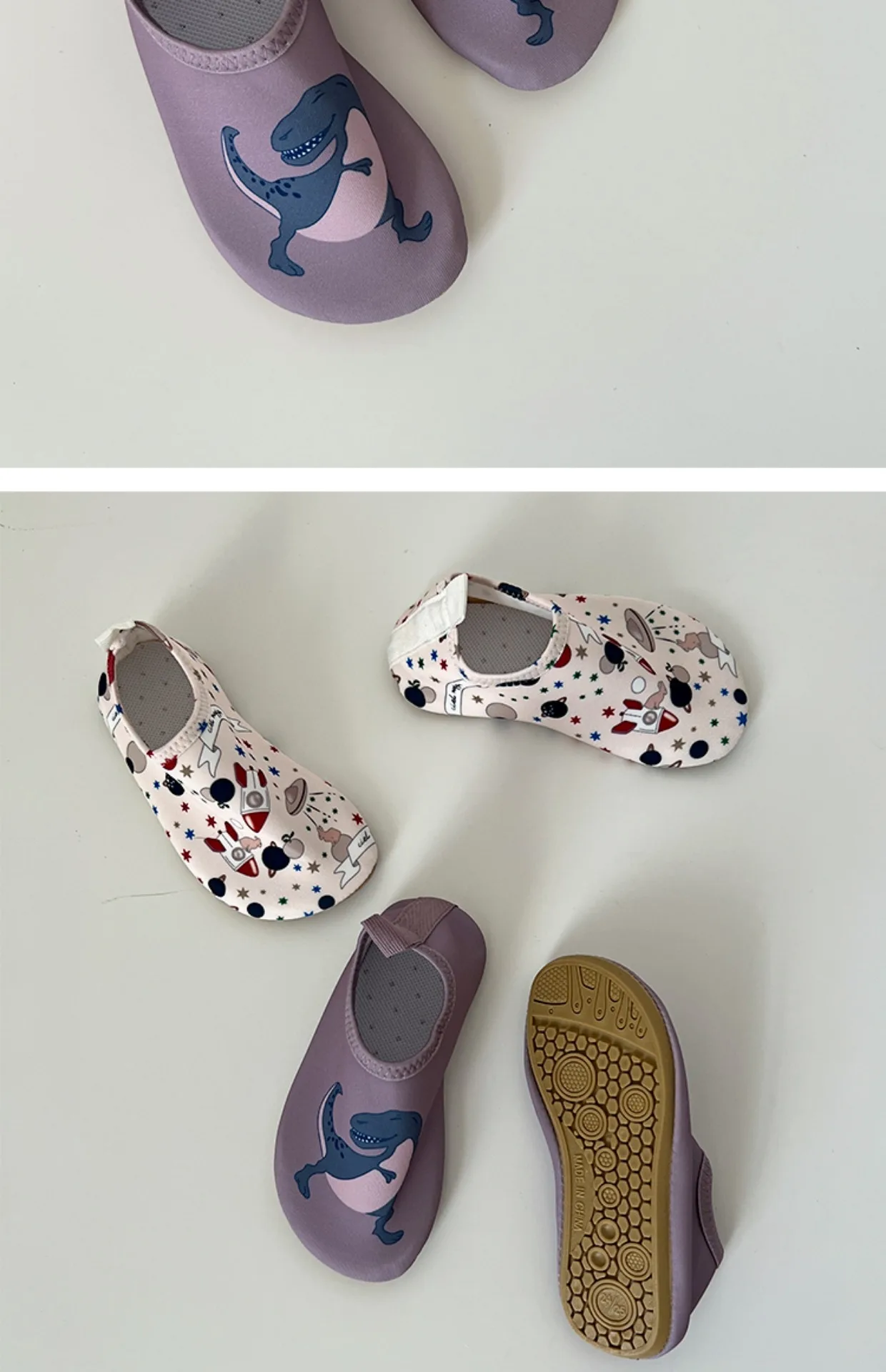 Sommerliche Cartoon-Prints Kleinkind-Strandsocken-Schuhe Schnittfestes Design Schnorchelschuhe für Jungen und Mädchen Weiche Rutschfeste Babyschuhe – Detail 8