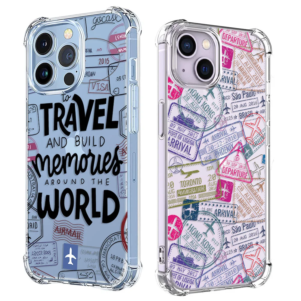 Air Travel Labels Phone Case For Samsung Galaxy S8 S9 S10 Lite E S20 S21 S22 S23 Fe Plus Ultra Shockproof Soft Clear TPU Cover