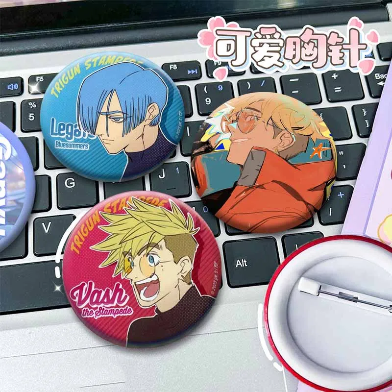 Japanese Anime Trigun Stampede Brooches Cartoon Role Playing Badge Cute Manga Figure Lapel Pins Backpack Hat Jewelry Accessories