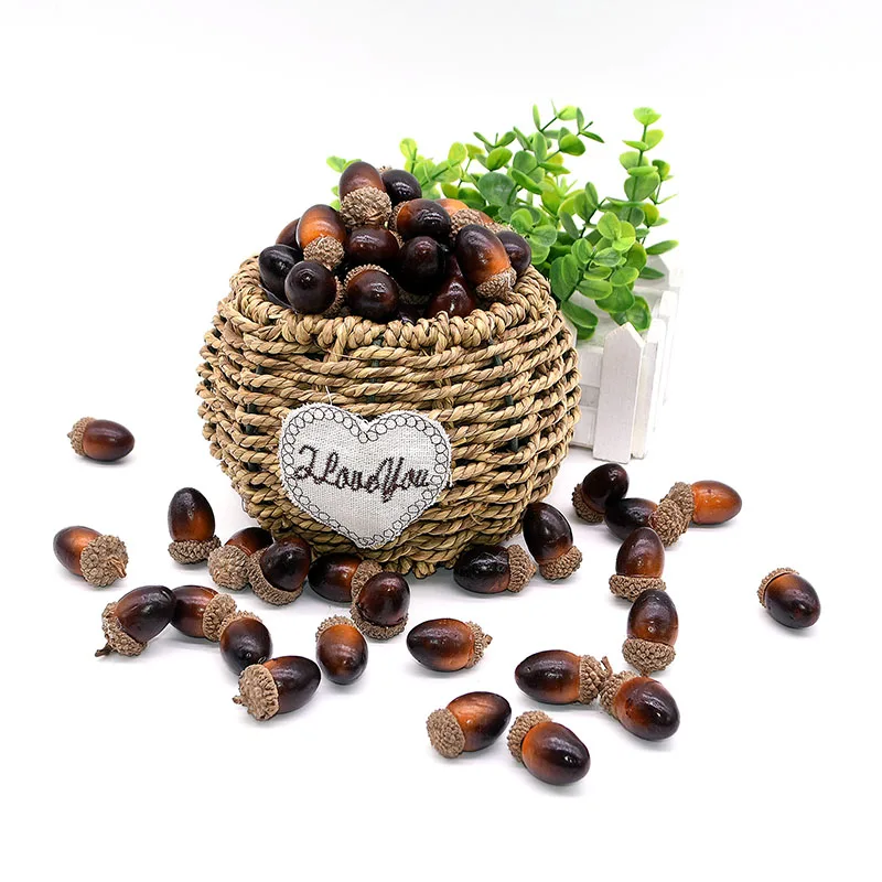 10/20/50pcs Artificial Mini Acorns Fake Foam Fruit And Vegetables Berries Flowers Merry Christmas Tree Decoration New Year Noel