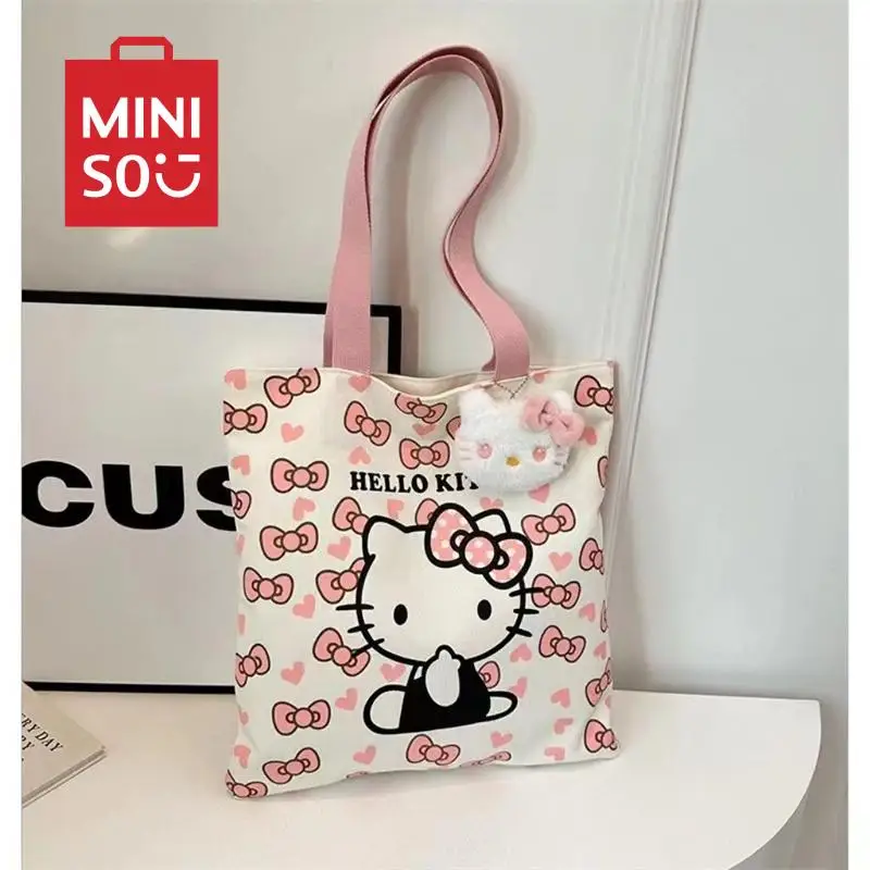 

MINISO New Trendy Fashion Large Capacity Bag for Women Hello Kitty Underarm Bag Versatile Student Single Shoulder Bag