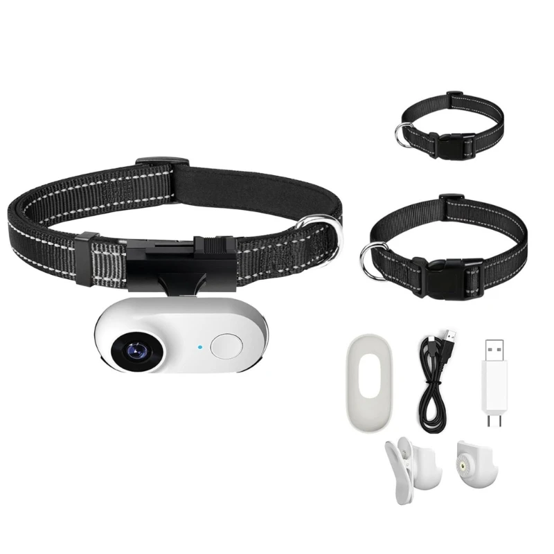 Pet Collar Camera with Wide Angles for Cats and Dogs Monitoring Camera Collar