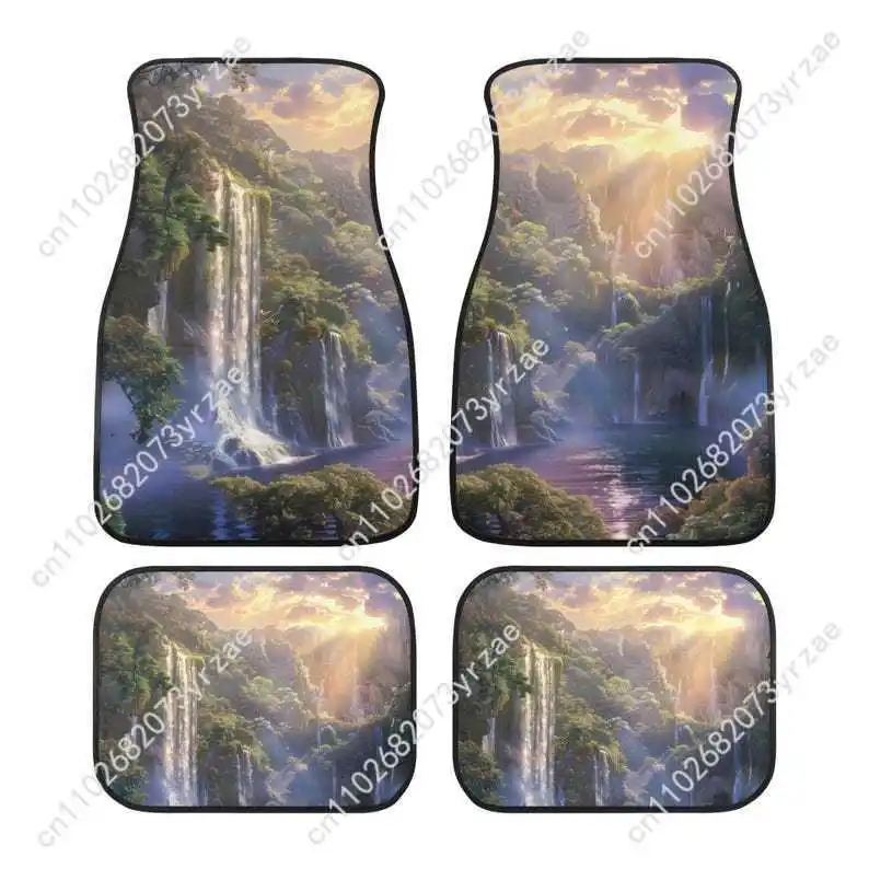 

Enchanted Waterfall 4pcs Universal Car Floor Mats All-Season Fashionable Auto Interio Absorbent Non-Slip Washable Car Floor Mats