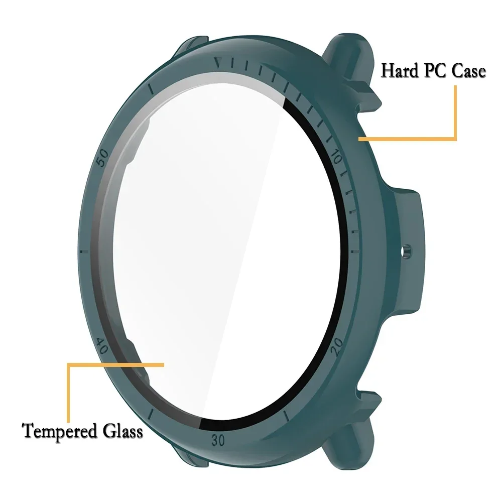 Protector Case For Amazfit Active 2 Full Coverage Tempered Glass Screen Protector Bumper Shell For Amazfit Active 2 Accessories