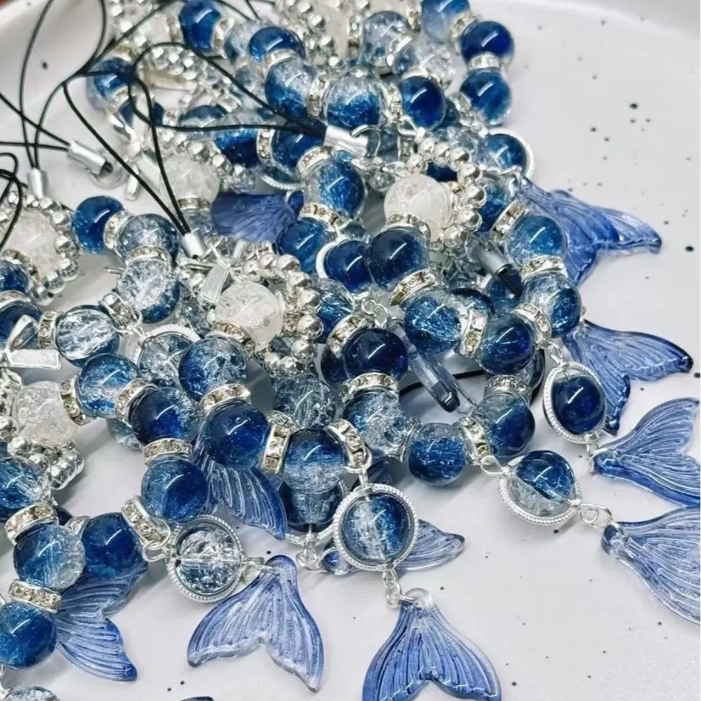 شخصية ذيل السمكة زوجين الهاتف الحبل كيرينغ مرفق الإكسسوارات ذيل السمكة قلادة حقيبة سلسلة مفاتيح مجوهرات النساء