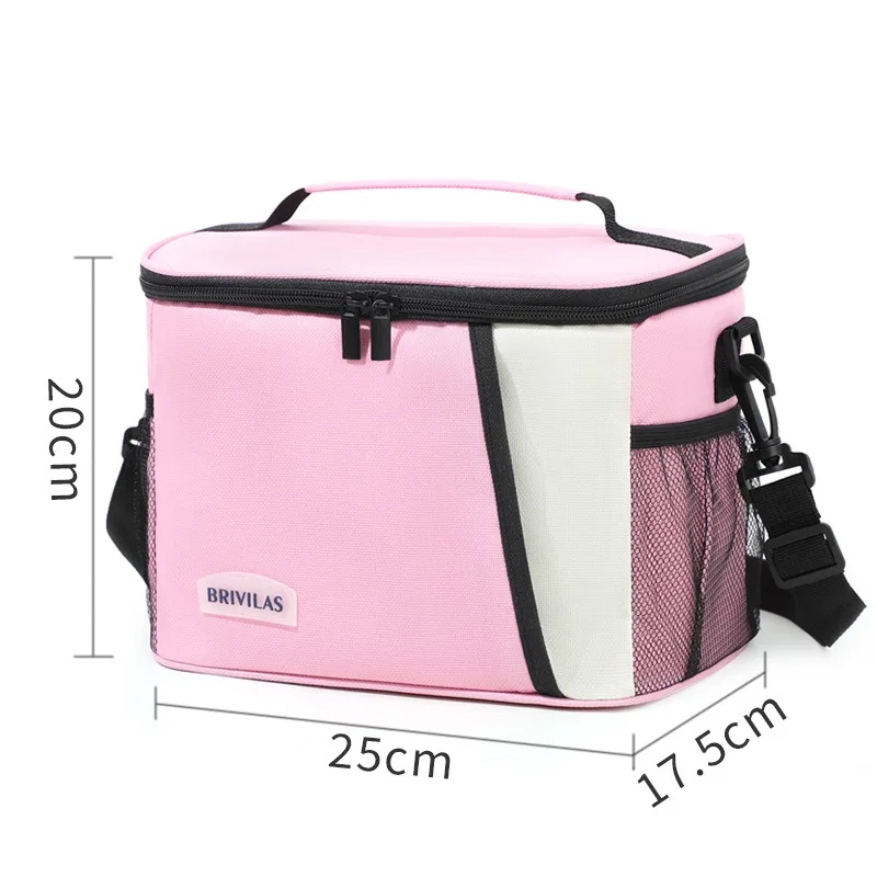 Ein Muss im Winter! Dopamin-Farbige Picknick-Kühltasche, Diagonal über die Schulter, Quadratische Lunchtasche, Tragbar für unterwegs, Verdickte Aluminiumfolie – Detail 17