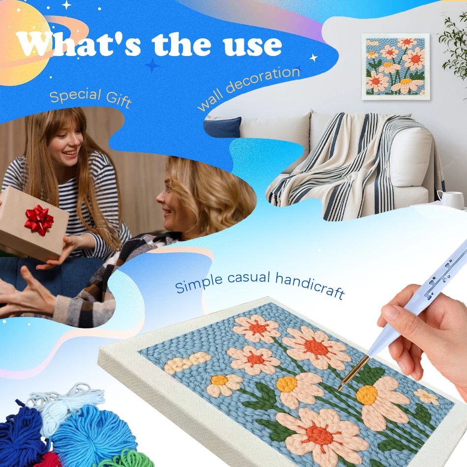 جاتيزتوري لكمة إبرة التطريز أطقم طقم تطريز الكبار الحرف عبر الابره طقم تطريز لتقوم بها بنفسك لوازم الحرف الخياطة الغزل #6