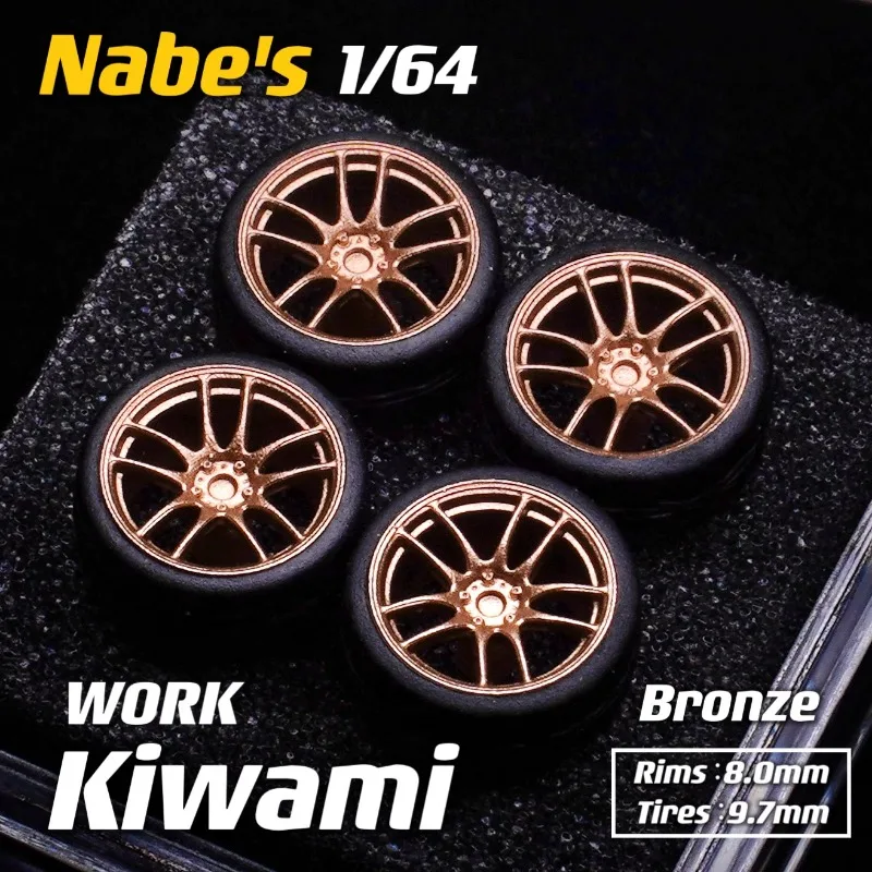 1/64 Nabes Chika Wheels Work Kiwami or Brake Disc 8.9mm 9.7mm Stance Tires Modify Parts for 1:64 Model Car