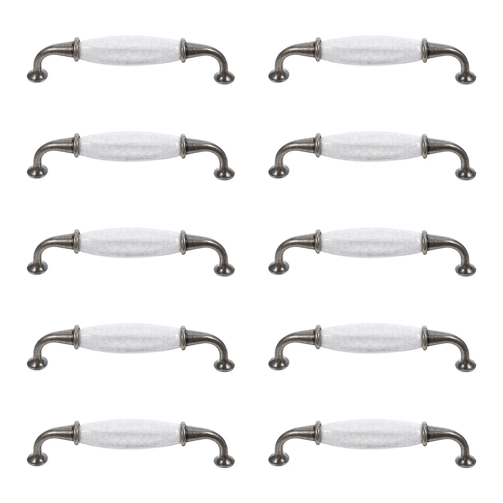 10Pcs Ceramic Cabinet Pull Vintage Style Decorative Drawer Handle Replacement Zinc Alloy Base for Kitchen Wardrobe Cupboard 5